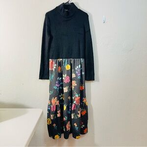 NWT Cristinaeffe Abito Isabella Floral Long Sleeve Maxi Dress Women Size 8